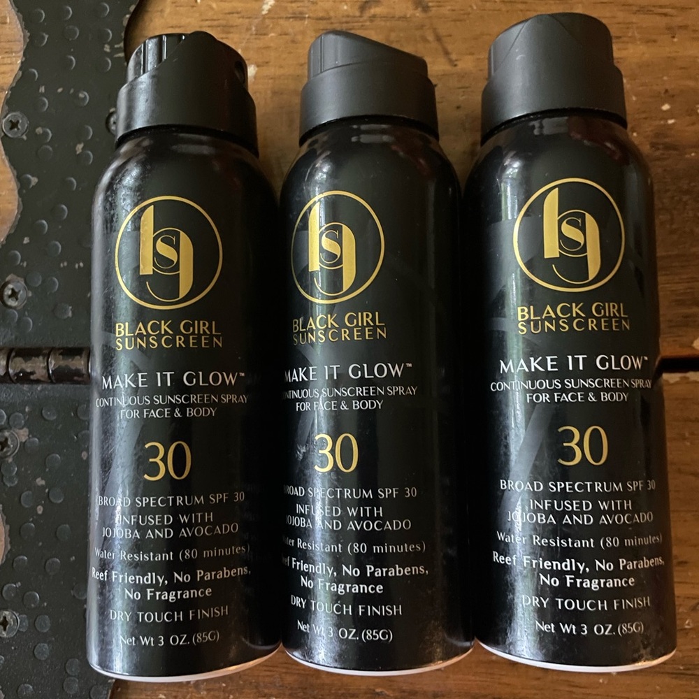 Lot of 3 New Black Girl Sunscreen Make It Glow 3oz Spray SPF 30 Exp 4/25